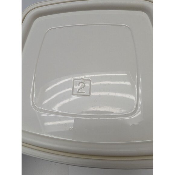Vintage Rubbermaid 5 Cups #2 Square Container Almond Lid - Picture 7 of 10